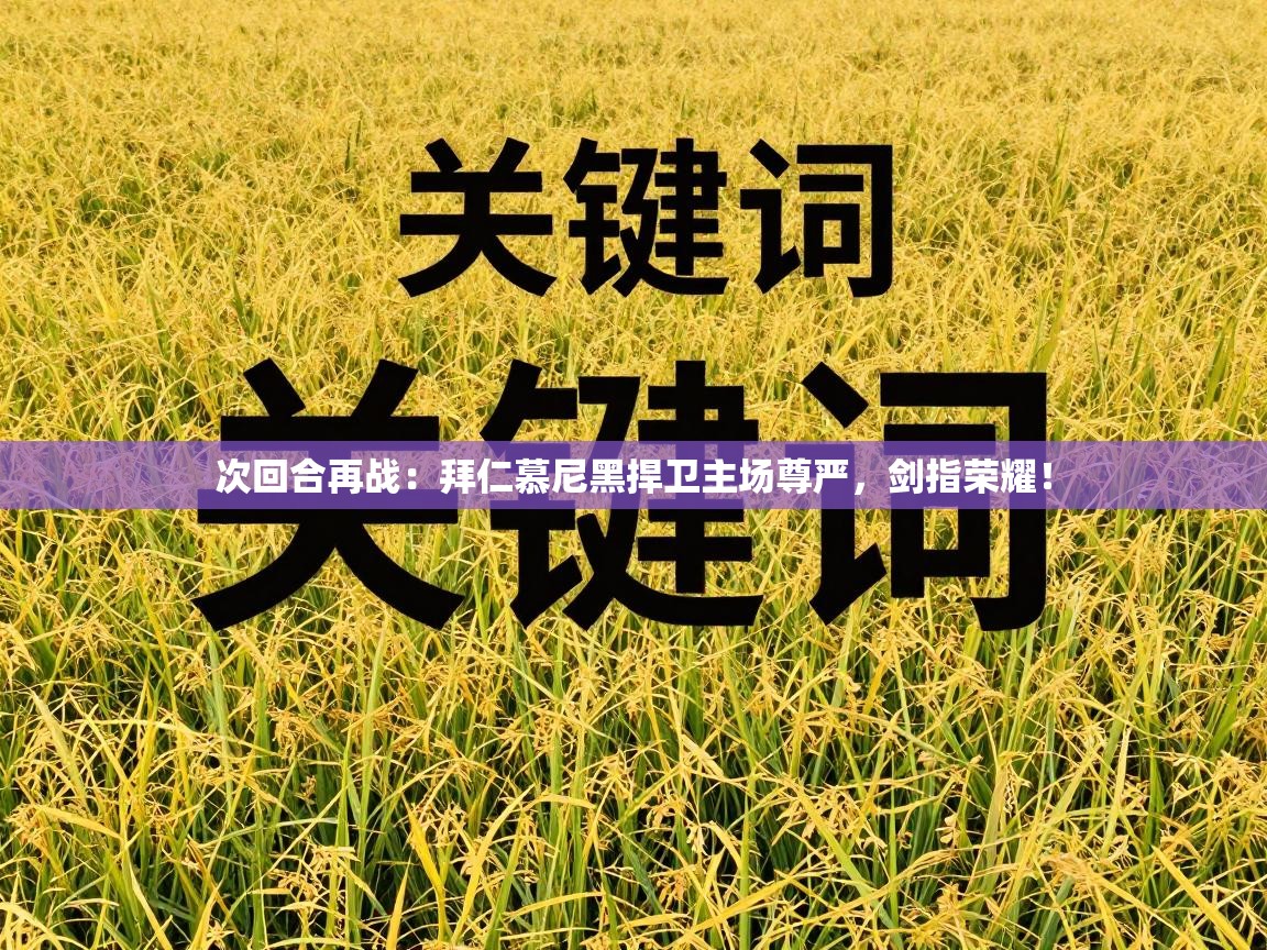 次回合再战:拜仁慕尼黑捍卫主场尊严,剑指荣耀! 第1张